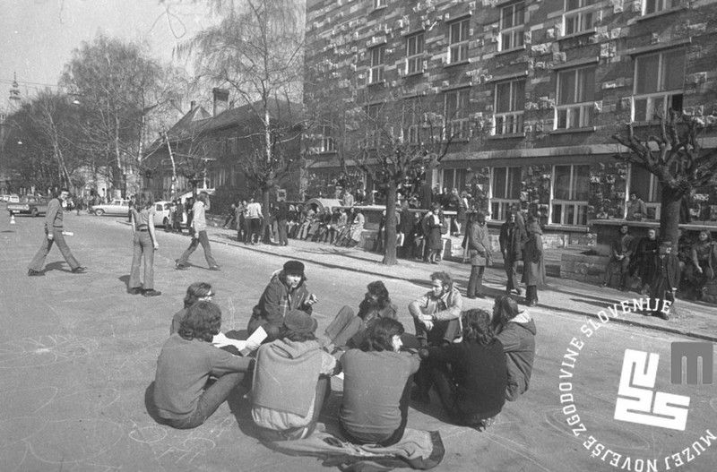 Protest študentov proti podiranju dreves na Vegovi ulici (»Happening na Vegovi«), Ljubljana, 1972